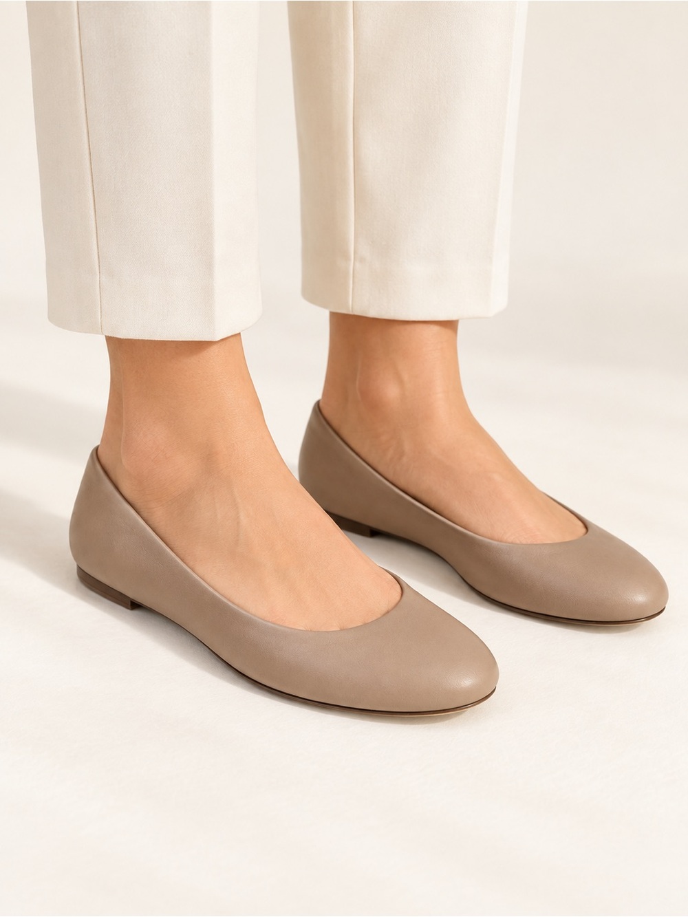 SAS Scenic Size 11W Slip On Ballet Flats Shoes Beige Leather Made Italy